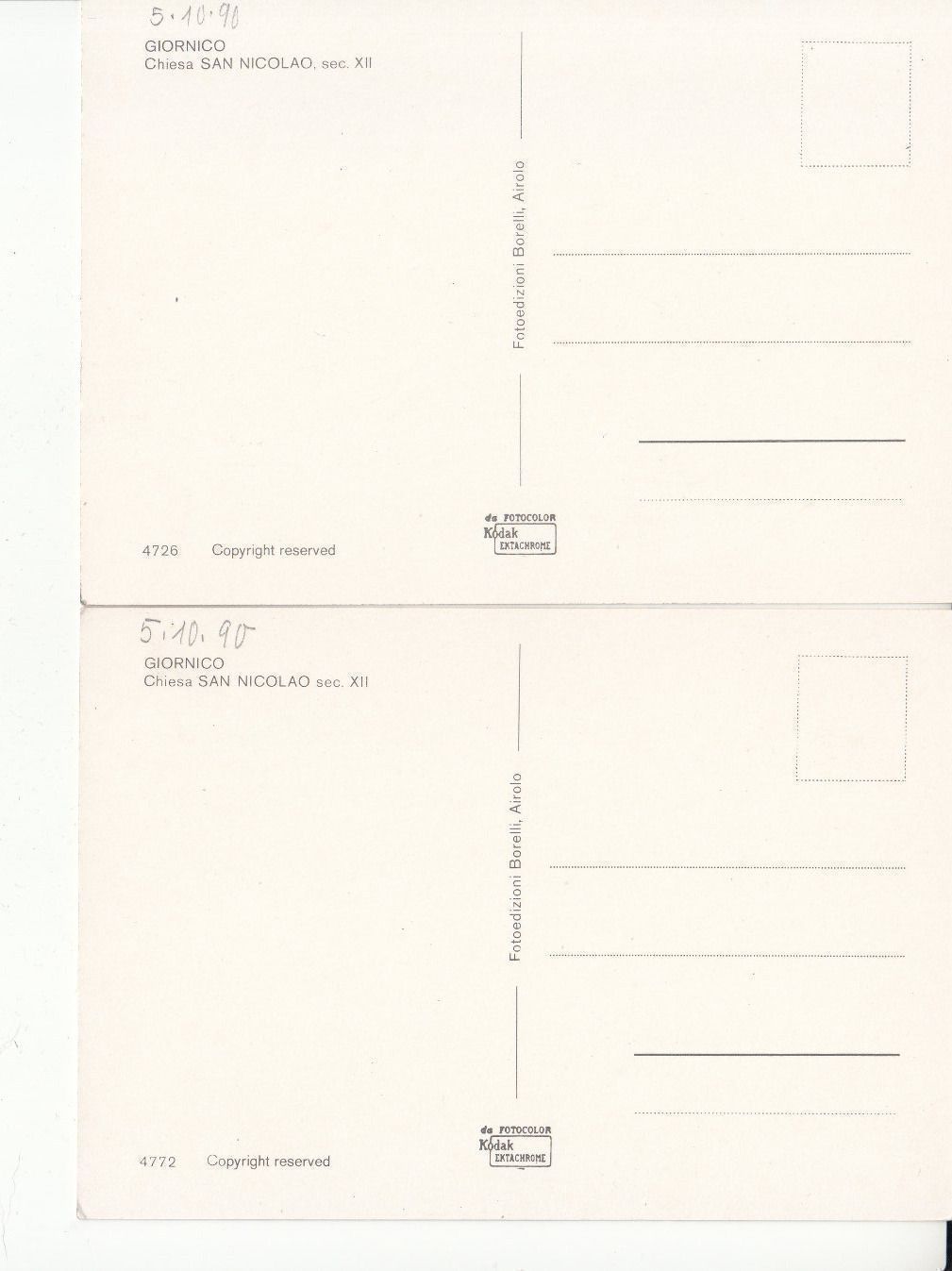Cartoline postali: Giornico 1990, 2 AK – Usato da Bürglen TG venduto da StampGraf 1
