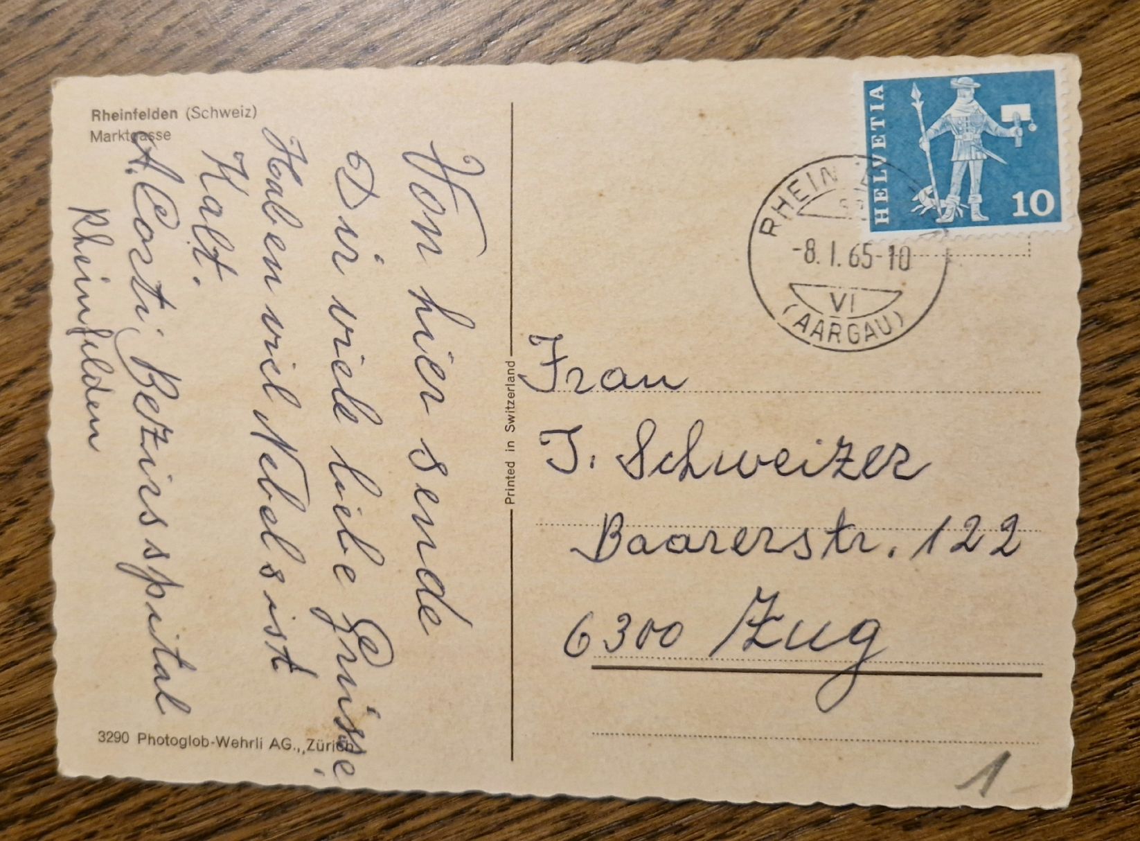 Cartoline postali: Rheinfelden 1965 – Usato da Ebikon venduto da Donar50 1
