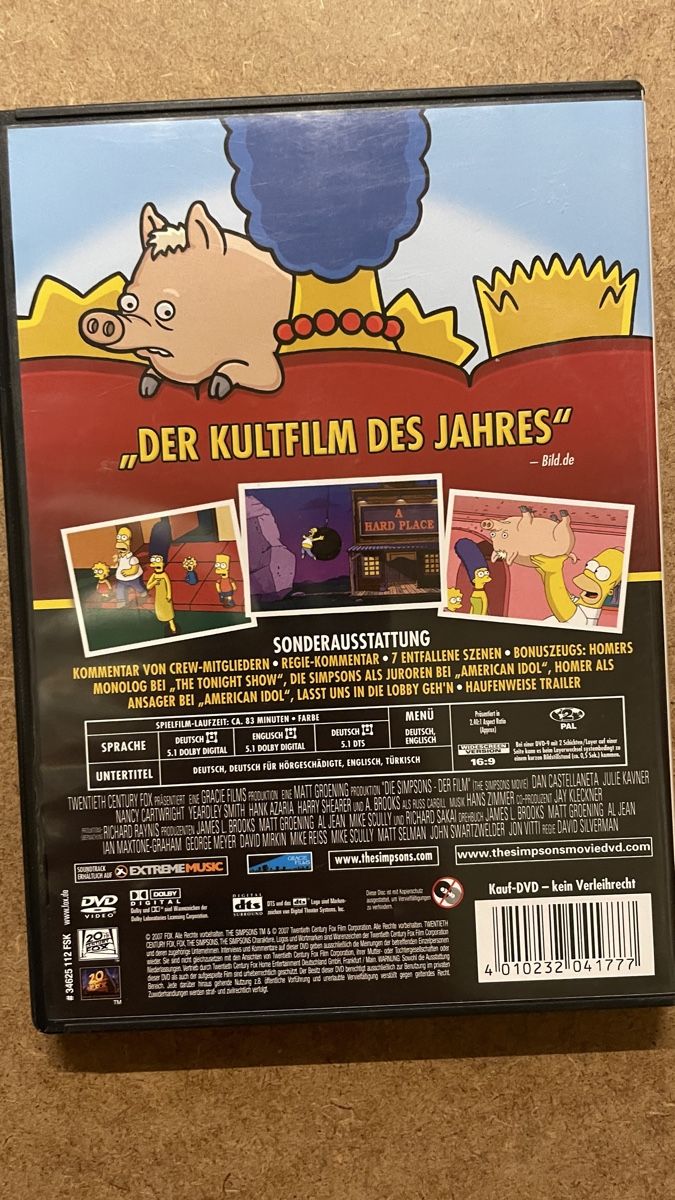 Tutti i DVDs: Die Simpsons - Der Film (DVD) – Usato da Therwil venduto da rubininio 1
