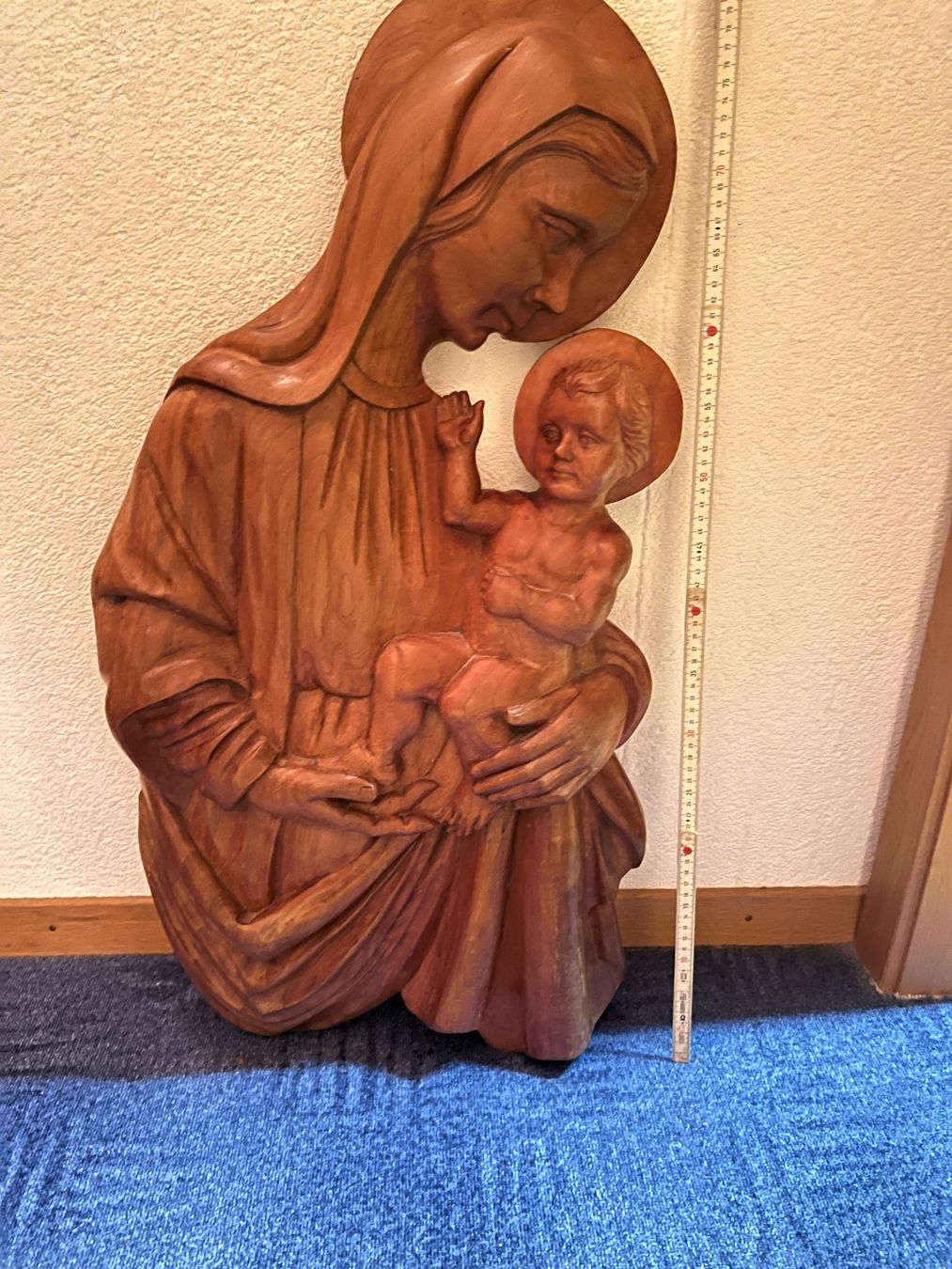 Sculture & Statue: Holzrelief Madonna mit Kind, gross – Usato da Visp venduto da pabumi 1