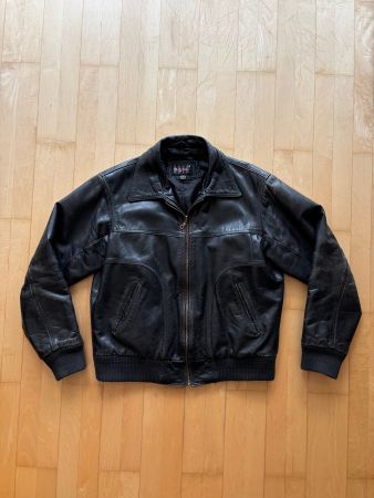 Vintage Black Oryx Leather Bomber Jacket