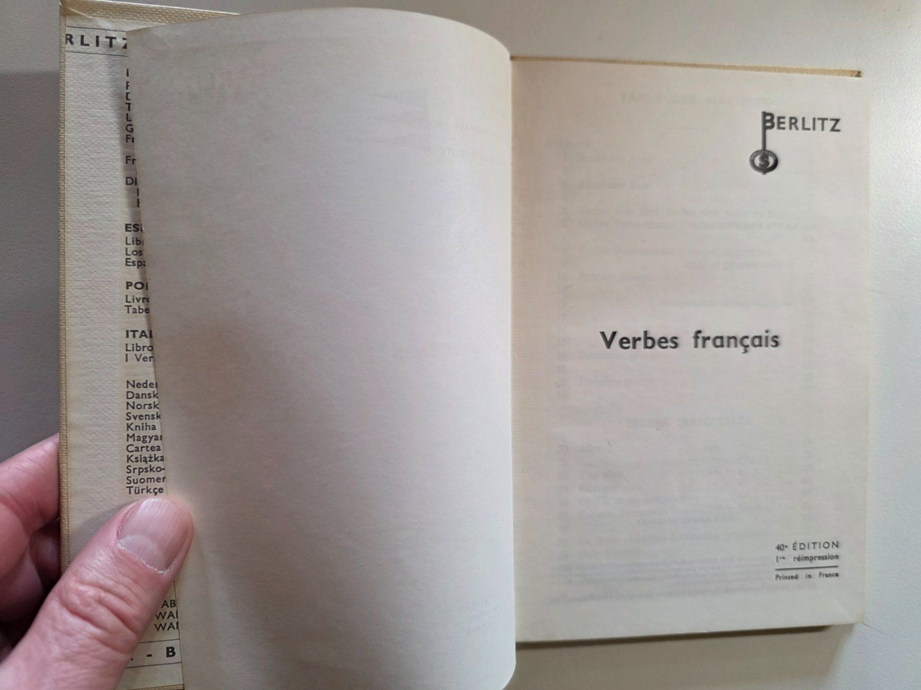Libri: Berlitz Francais - Verbes Francais - 1969 – Usato da Walterswil BE venduto da Lonitti 6