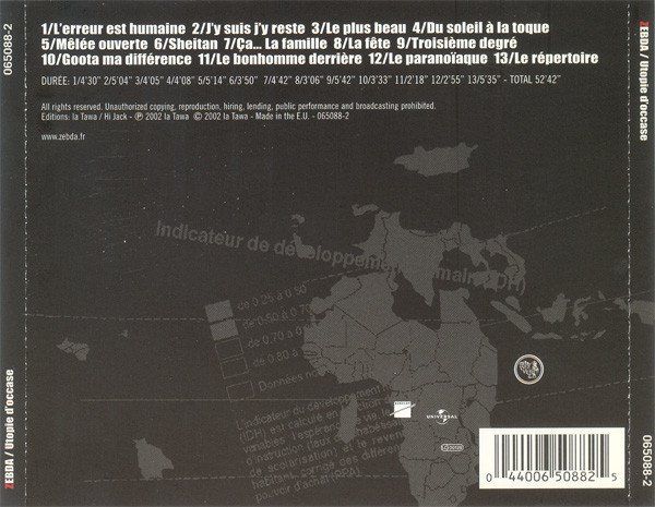 CD: CD Zebda - Utopie d'occase (2002) – Usato da Möriken AG venduto da mineralia 1