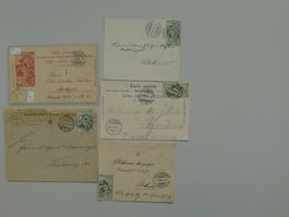 1900, kleine SAMMLUNG UPU-BELEGE, 1x mit Ersttags-Stempel !