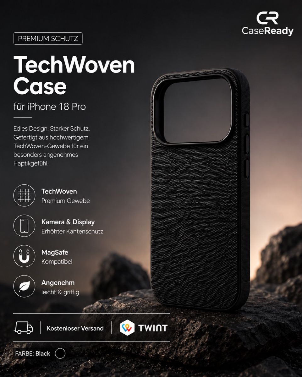 Cover & Protezioni schermo: NEU iPhone 18 Pro TechWoven Case / Hülle / Schutz – Nuovo e nell'imballaggio originale da Basel venduto da CaseReady
