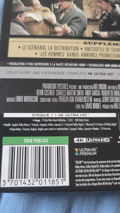 The Untouchables [4K UHD Blu-ray] – Neu, Eingeschweißt, Mit Kevin Costner & Sean Connery