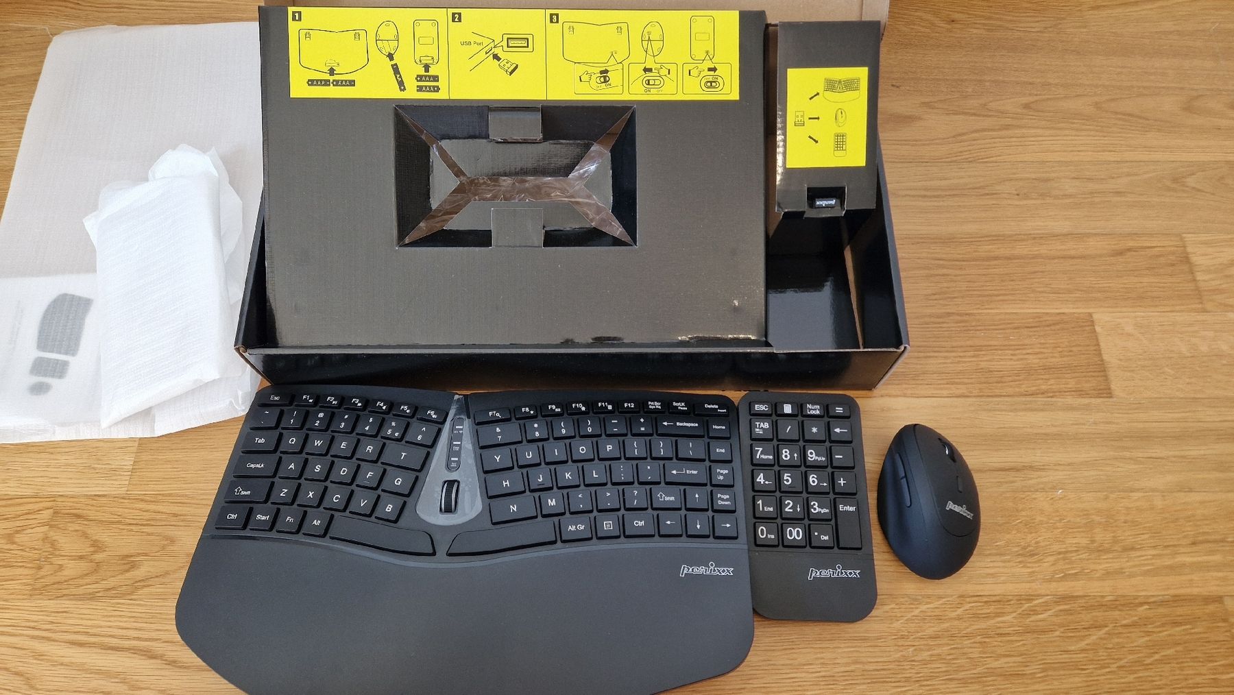 Tastiere: PERIDUO-606A Wireless Ergonomic Keyboard and mouse – Nuovo (secondo la descrizione) da Zürich venduto da zei_5xkm 2