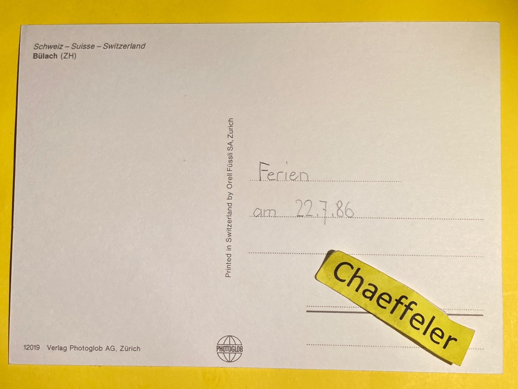 Cartes postales: 1986 Bülach – D'occasion à Zürich par Chaeffeler 1