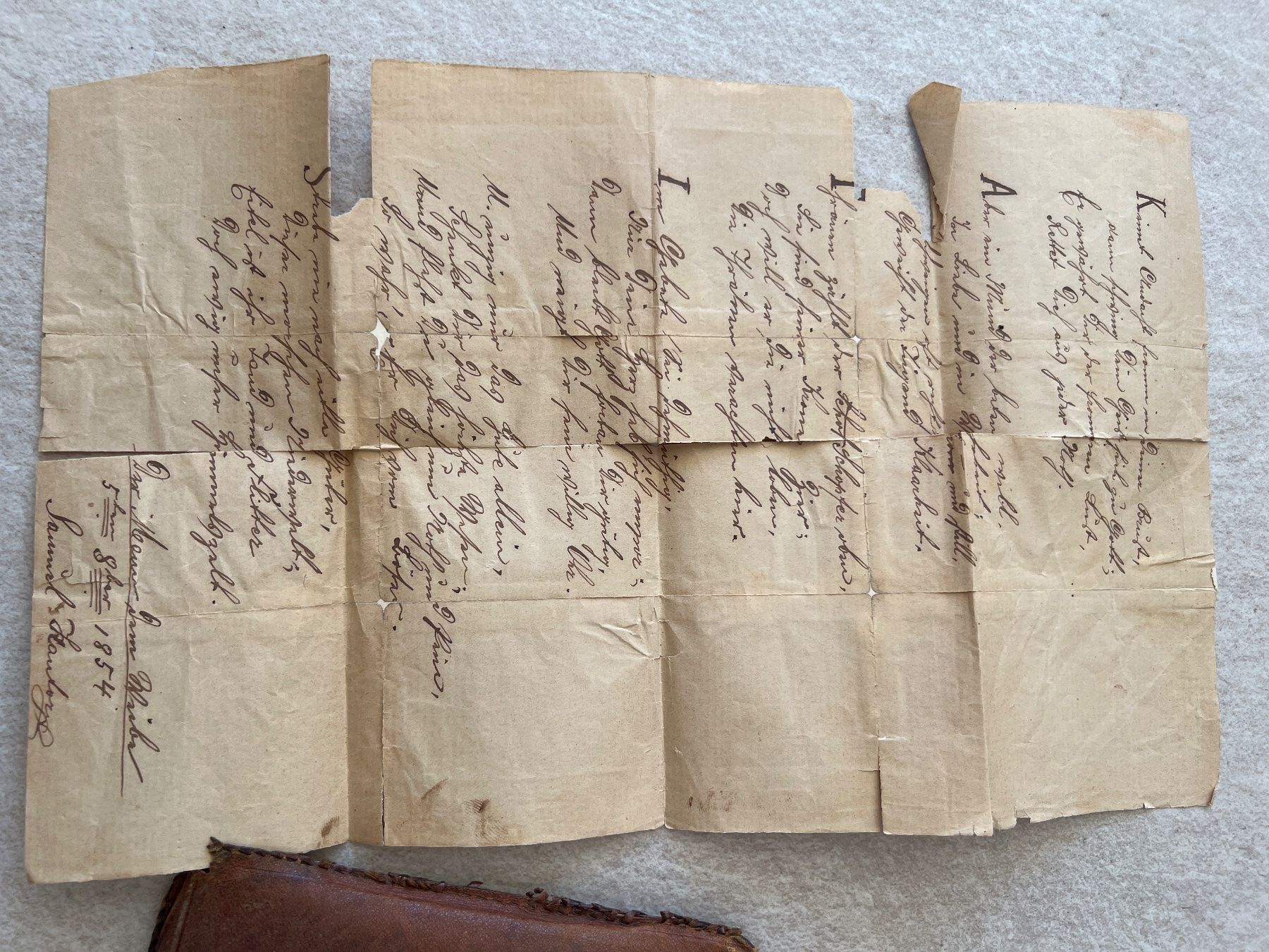 Portafogli: Leder Brieftasche, originale Briefe ab ca 1850 – Usato da Bolligen venduto da Solina12 4