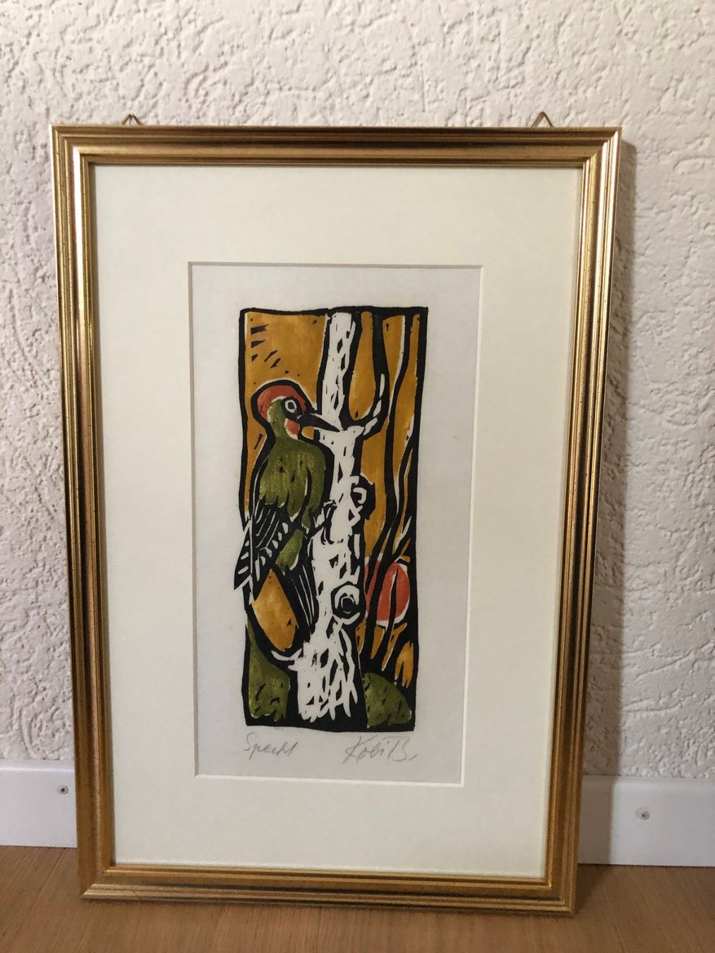 Dipinti: 2 Bilder (Originale) - Specht & Primeln von Kobi Baumgartner – Usato da Oberweningen venduto da Hermes010 1