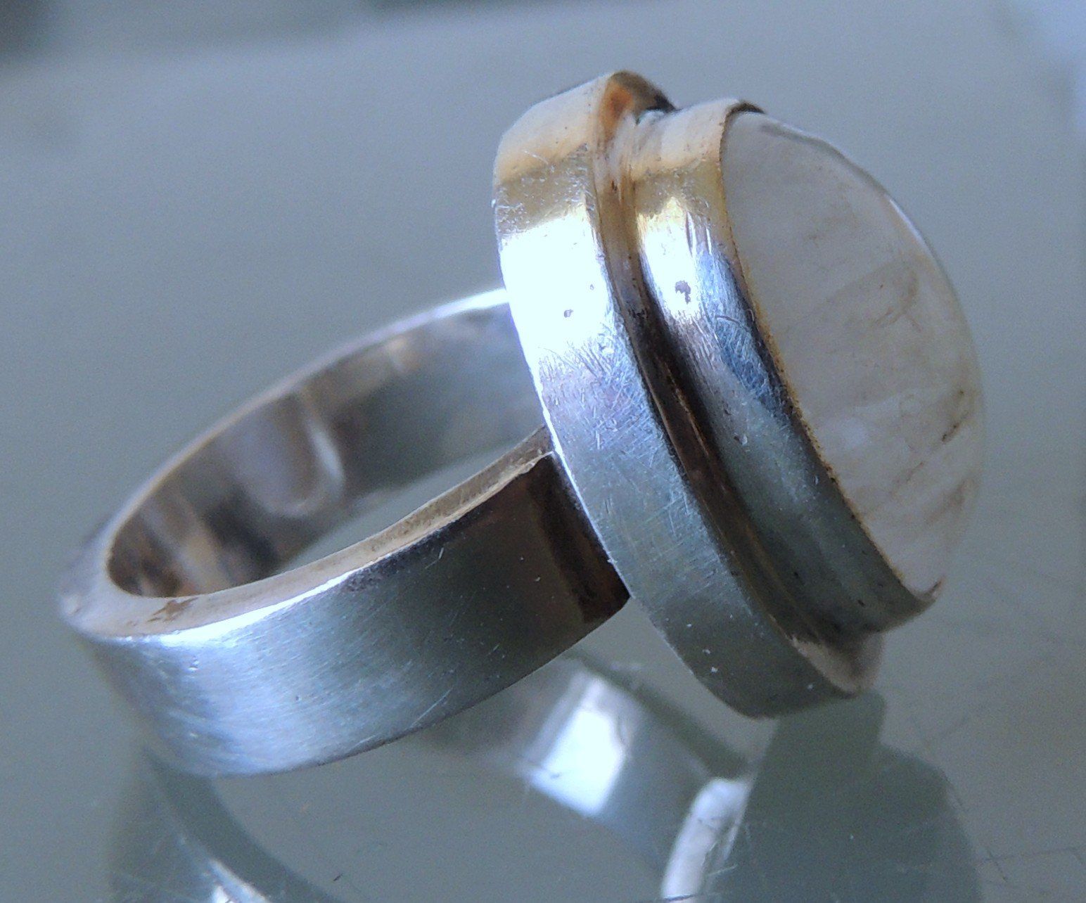 Anelli: Rainbow moonstone Silber 925 Fingerring Gr. 53 – Usato da Waldenburg venduto da schaller707 3