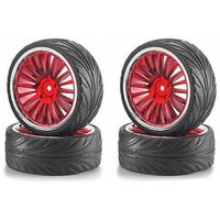 Carson Reifen-Felgen Set 1:10 Rot-Chrome Low Profile