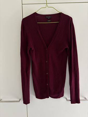 Cardigan Massimo Dutti in lana e seta M bordeaux
