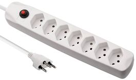Fix-Line Steckdosenleiste 7xT13 1.5m Kabel, H05VV-F 3G1mm2