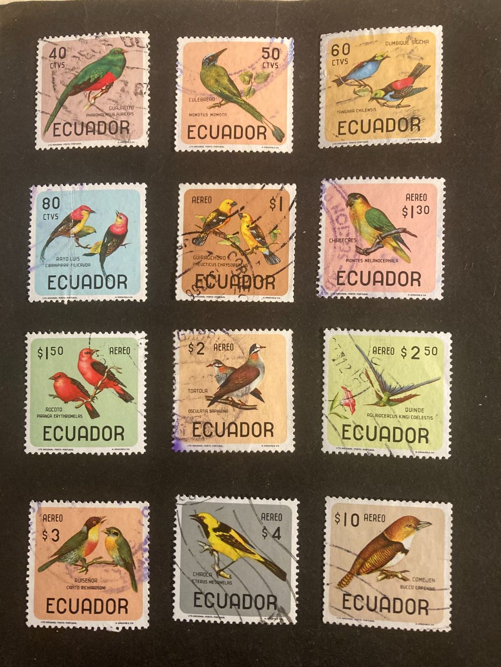 Tutti i francobolli: Ecuador 1966 Satz Vögel gestempelt – Usato da Liestal venduto da schnueps
