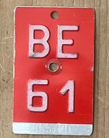 BE 61 - VELONUMMER - FAHRRADSCHILD - PLAQUE DE VELO - BE 61