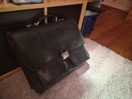 Aktenkoffer Leder schwarz Herren Arbeitstasche guter Zustand