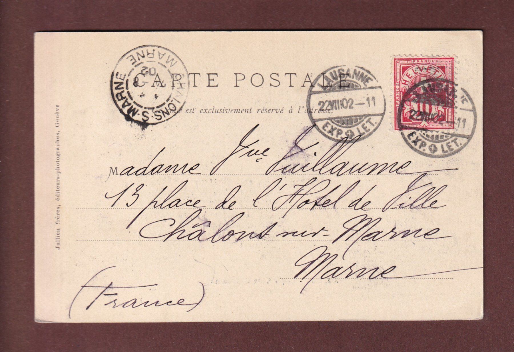 Ansichtskarten: BEX - Villa des Bains - 1902 – Gebraucht aus Pully von nicecards-shop 1