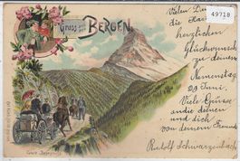 Gruss aus den Bergen - Fatale Begegnung - Ross mit Bär 1899