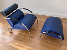 COR „Zyklus“ Design-Sessel mit Hocker – Peter Maly