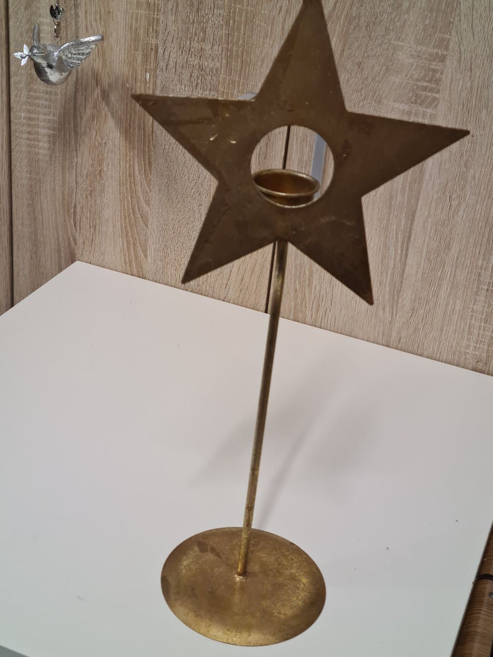 Portacandele: Goldiger Kerzenständer, H 46 cm – Usato da Amriswil venduto da kleindeko 1