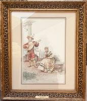 Originales Aquarell von Ludovico Marchetti (1853–1909)