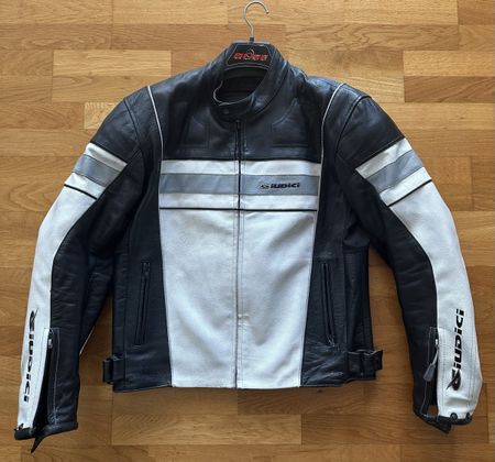 Leder Motorradjacke Giudici schwarz/weiss Grösse XL gebrauch
