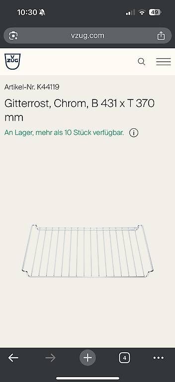 Teglie da forno: Neuer Gitterrost V Zug – Nuovo e nell'imballaggio originale da Mettmenstetten venduto da ozehnder92 2