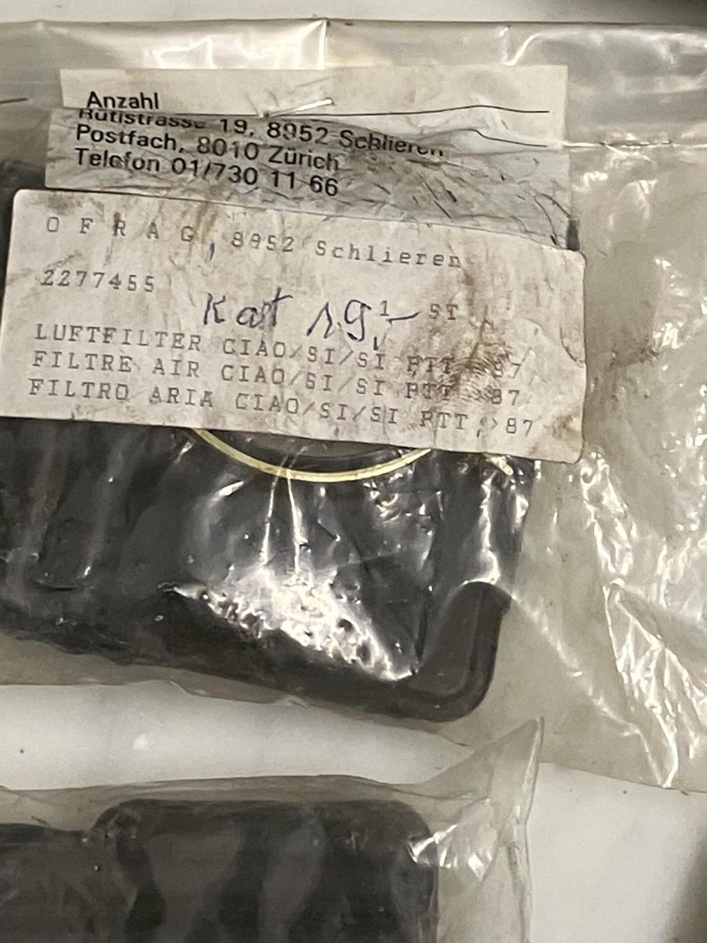 Mofa-Ersatzteile: Luftfilter Piaggio Ciao SI, original, Ofrag – Gebraucht aus Regensdorf von 7ws8 4