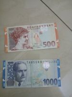 Billets Autriche 500 et 1000 Schilling. Bon état.
