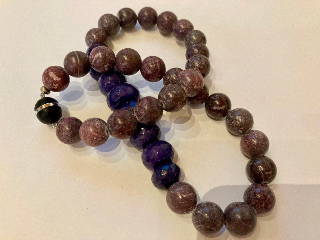 Ketten: Halskette - Lepidolit,Saphir Nachahmung – Neu (gemäss Beschreibung) aus Biberist von tl-schmuck 2