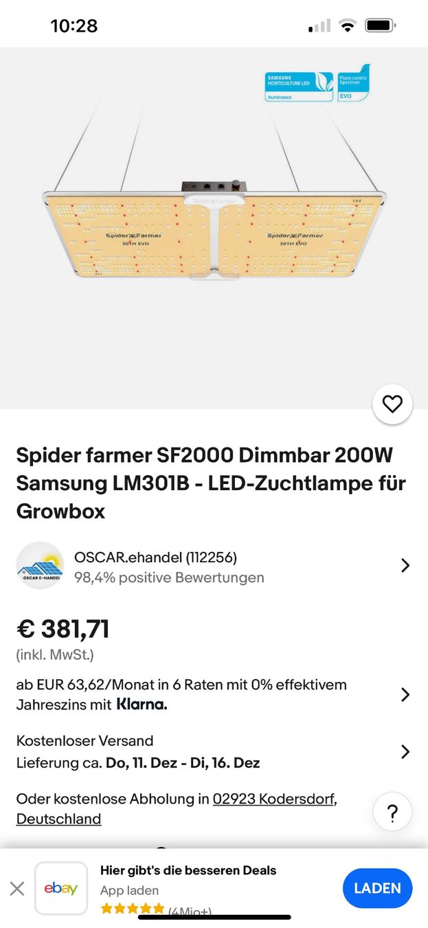 Lampadari & plafoniere: 2x LED GROW Paneelen + Grow töpfe – Usato da Egg b. Zürich venduto da SwissTradingAgency