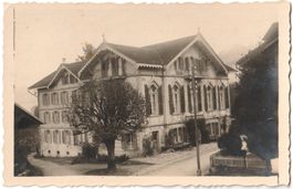 AESCHI: Hotel Blüemlisalp, Foto-AK Joh. Oesch ~1925