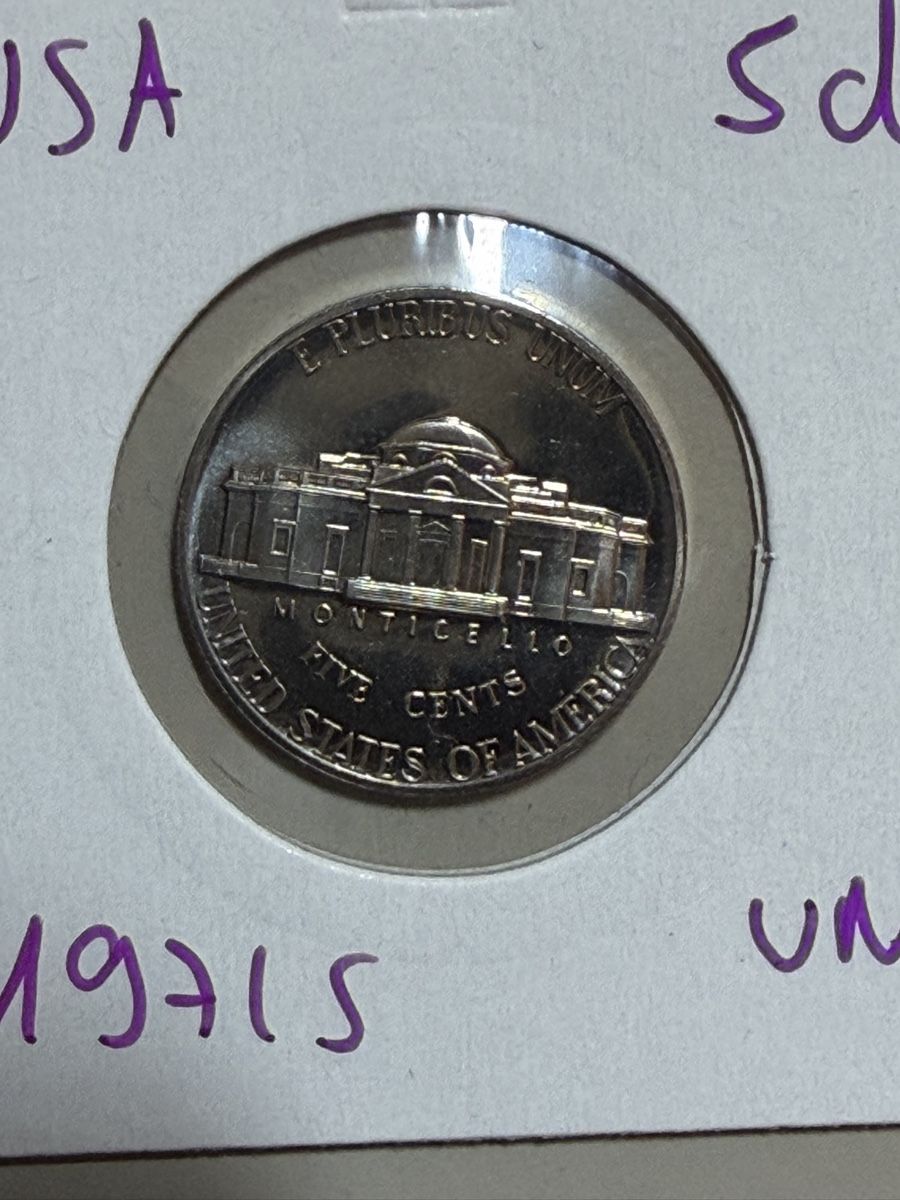 Tutti le monete: USA - 5 cents - 1971 S - Unc  – Nuovo (secondo la descrizione) da Payerne venduto da Mike1682