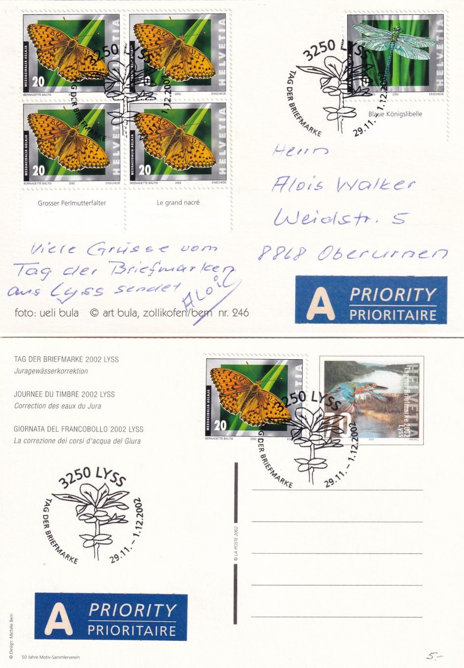 Tutti i francobolli: Tag der Briefmarke Lyss 29.11.-1.12.02 – Nuovo (secondo la descrizione) da Birsfelden venduto da chr_yq2g