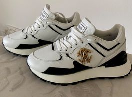 Sneaker von Roberto Cavalli, Gr.36, weiss/schwarz, neu
