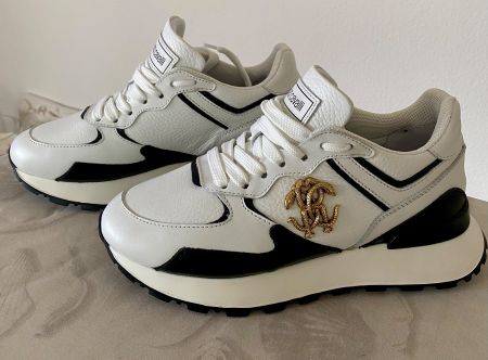 Sneaker von Roberto Cavalli, Gr.36, weiss/schwarz, neu