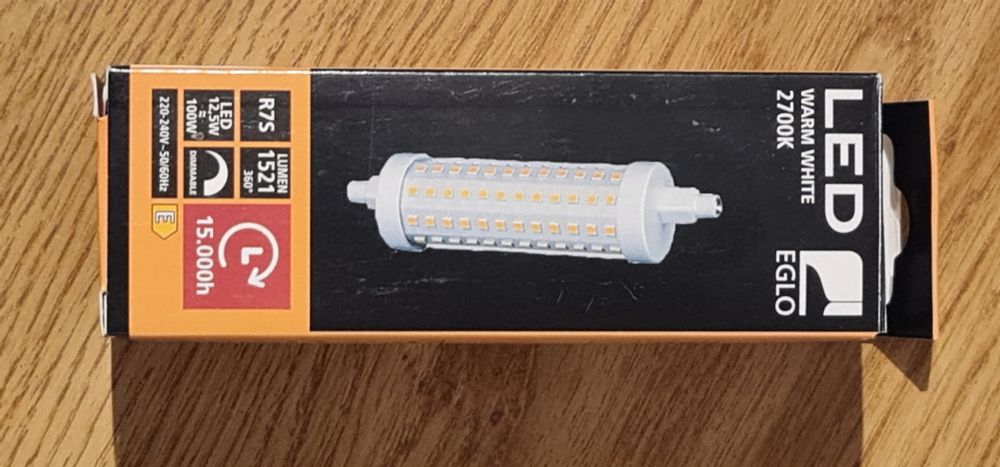 Eglo Lampes: LED Leuchtmittel - R7S - 12.5 W - 1521 Lumen - 29 x 118 mm – Neuf avec emballage d'origine à Sempach Station par Semion 4