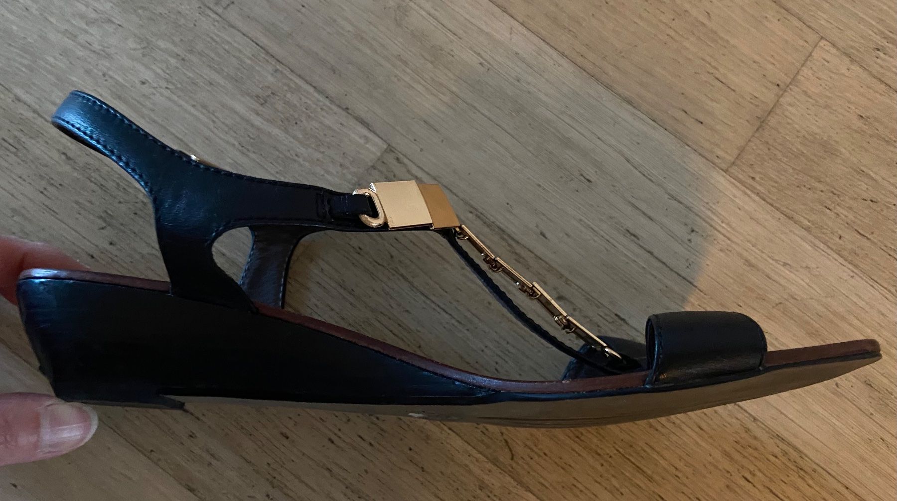 Scarpe da donna: BOCAGE Sandales compensées cuir noir et or 39 – Nuovo (secondo la descrizione) da Genève venduto da kik_8jd6 2