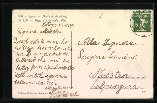 Cartoline postali: Lugano, Hotel-Restaurant San Salvatore e – Usato da Berlin venduto da bartko-reher 1