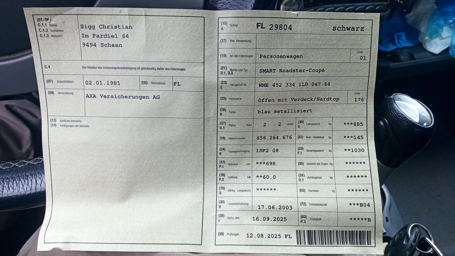 Smart Automobili: smart roadste coupe auto ab mfk – Usato da Buchs SG venduto da LETITROLL 9