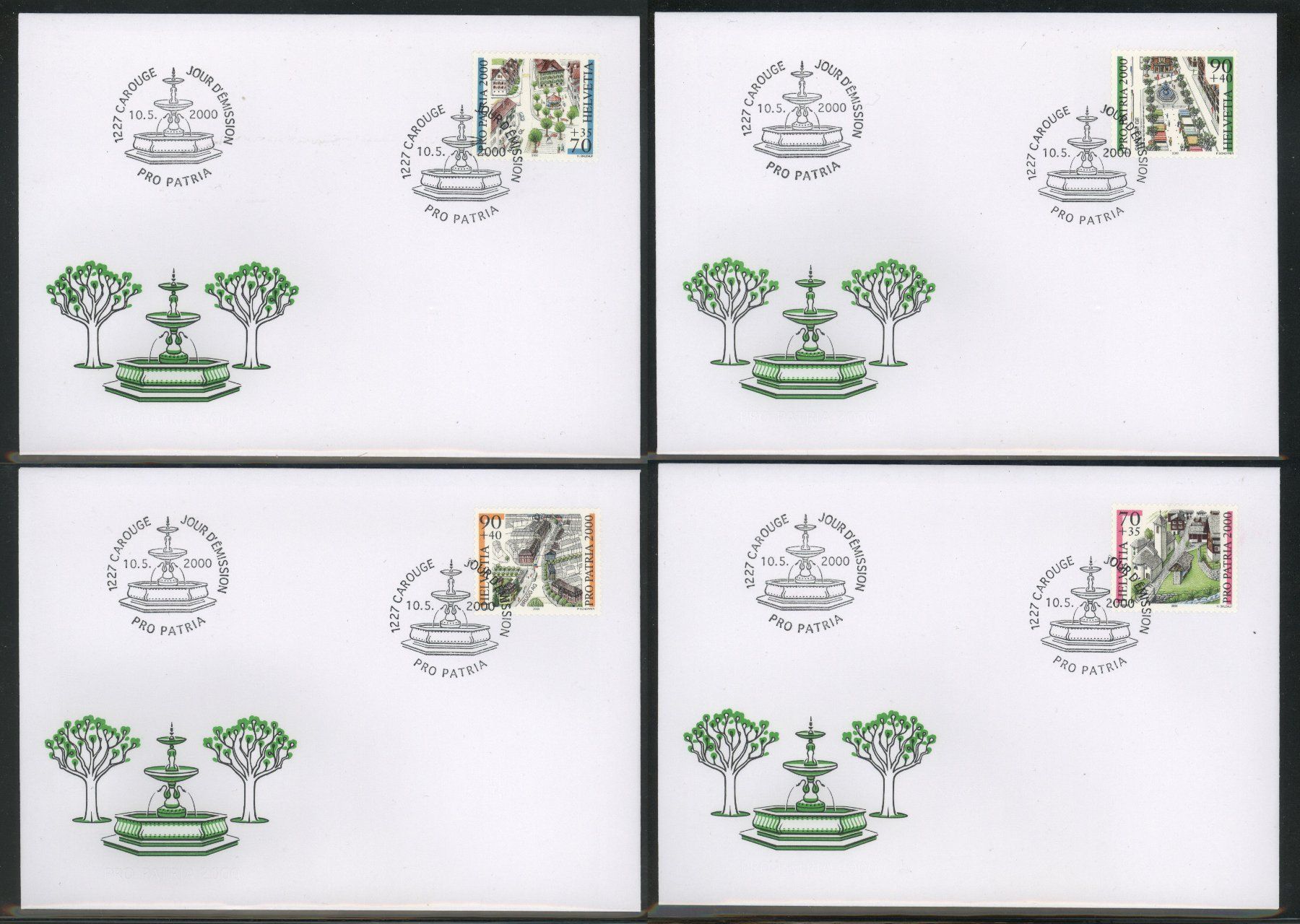 Alle Briefmarken: 2000, Pro Patria, FDC, Einzelmarken – Gebraucht aus Willisau von Vollstempel