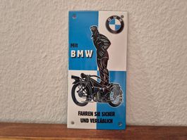 Emailschild BMW Motorrad Werkstatt Service Emaille Schild