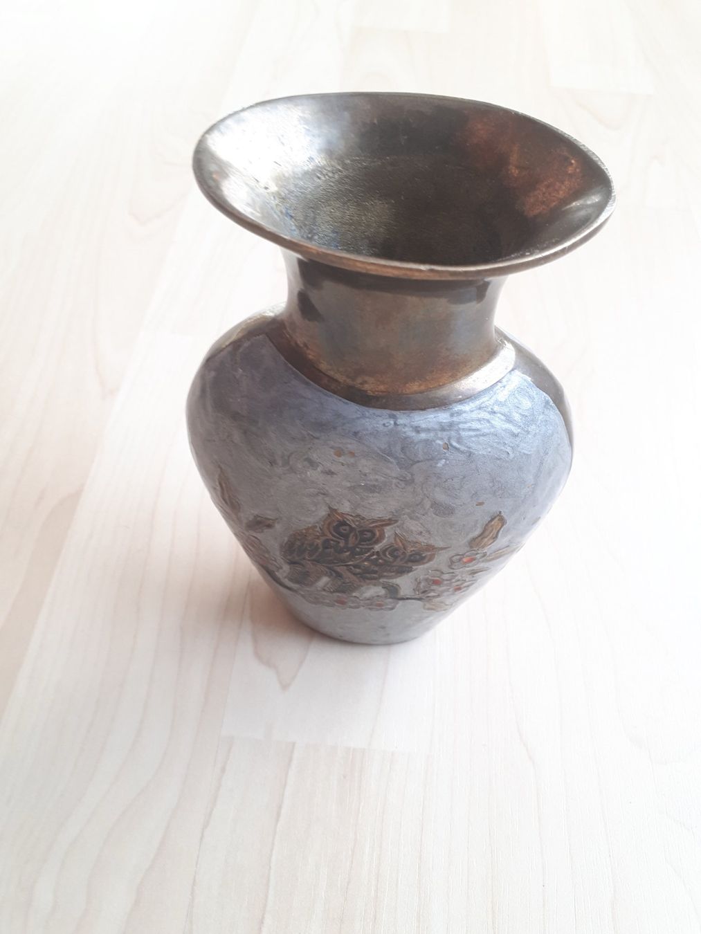 Vasen & Gefässe: Emailierte Messing Eulen-Vase – Gebraucht aus Dürnten von kuh_7mdq 2