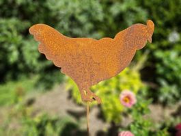 Gartenstecker Henne Rost 120cm Motiv: 32 x 20cm