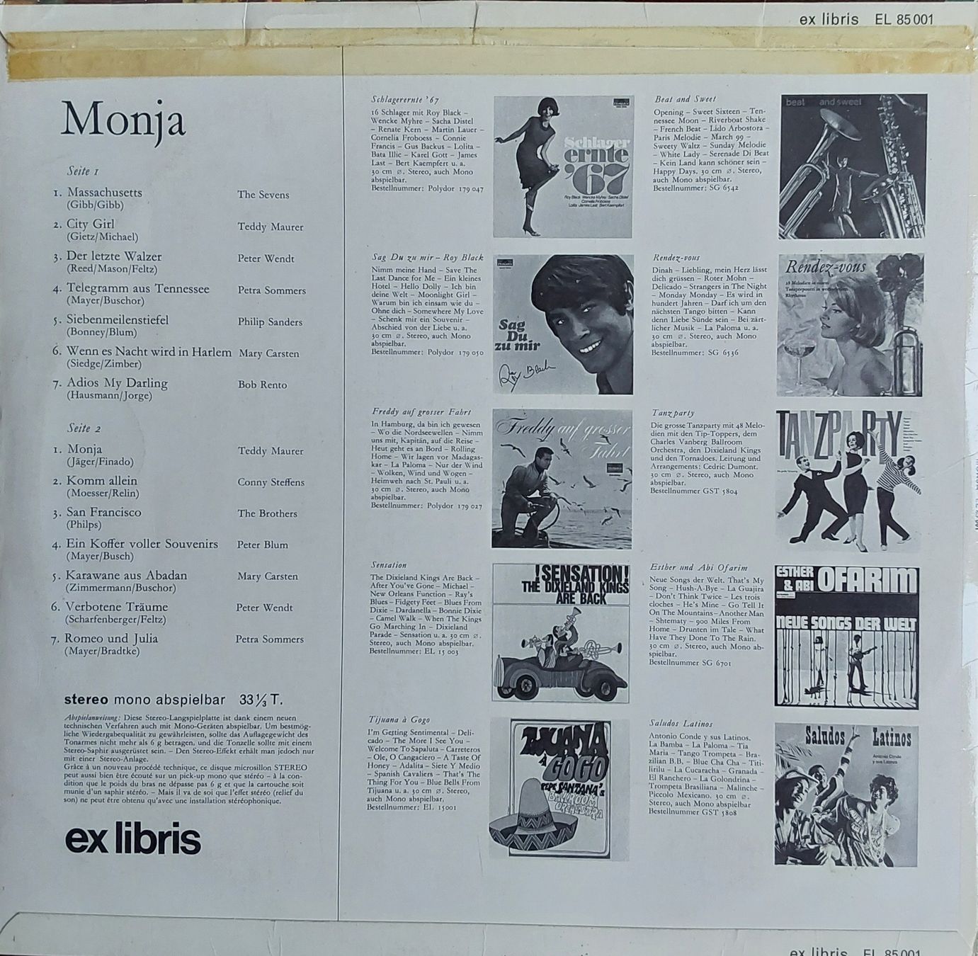 Schallplatten: LP - Monja - Suisse 1968 – Gebraucht aus Villeret von Fil11 1