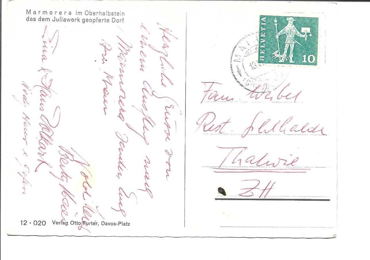 Cartoline postali: AK Marmorera – Usato da Appenzell venduto da mai25 1