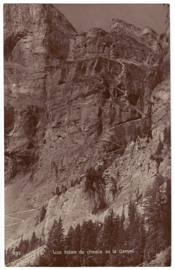 Cartes postales: Chemin de la Gemmi, circulée 1928 – D'occasion à Frauenfeld par POML