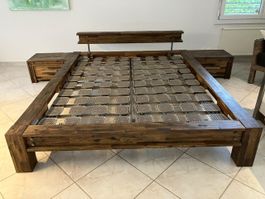 Rustikales Doppelbett mit Tempur Lattenrost exkl. Matratze
