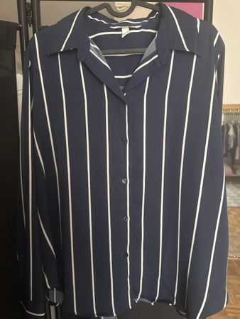 H&M Bluse gestreift dunkelblau weiss Grösse M neuwertig